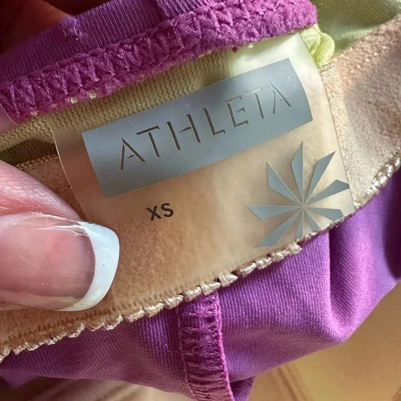 Athleta Purple Violet Cross Back Tie Athletic Halter Dress Women’s Size XS - Picture 5 of 8